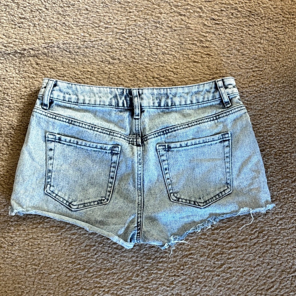 PacSun Light Blue Lace-Up Jean Shorts - Picture 2 of 4